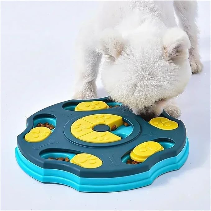 Interactive Dog Puzzle Toys - Slow Feeder IQ Enhancer for Puppies and Cats - Non-Slip Food Dispenser Training Game(B-Yellow)