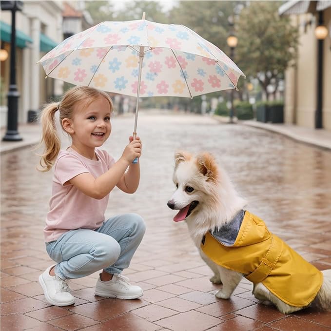 Dog Raincoat Small Dog Rain Jacket Poncho Waterproof Snowproof Pet Rain Suit Lined Warm Lining Hooded Leash Hole Adjustable Puppy Small Medium Dogs,Yellow,S