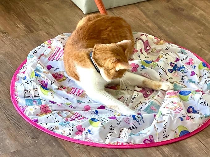 Interactive Mouse-Catching Cat Toy with Motion Sensor | Rechargeable Ball with Beep & LED Lights | Engaging Game for Indoor Cats, Reduces Boredom & Encourages Play (Blue Double Layer)