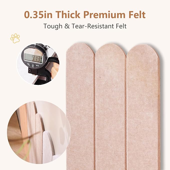 Cat Wall Scratcher, Scratching Pads, 3-Panel 0.35" Thick Felt, Scratching Post Alternative Self-Adhesive Cat Scratch Mat for Sofa/Door/Wall (Sky Blue/Rose Red/Longan Yellow