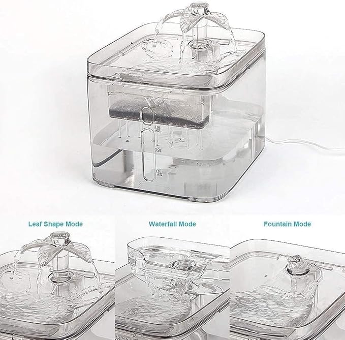 Pet Fountain 3L Clear Cat Water Fountain and Rechargeable 2 Speed Dog Nail Grinder Pet Water Dispenser