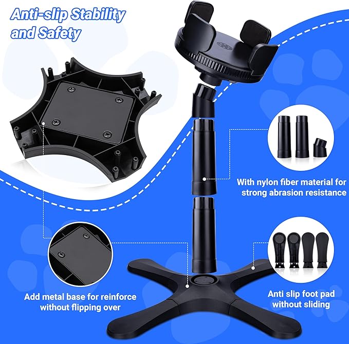 Dog Bowls Elevated Adjustable Stand, Raised Bowl with 3 Heights & Tilted Feeding Stand, Compatible with Various Bowls, for Medium & Large Breeds(with Bowl) Black