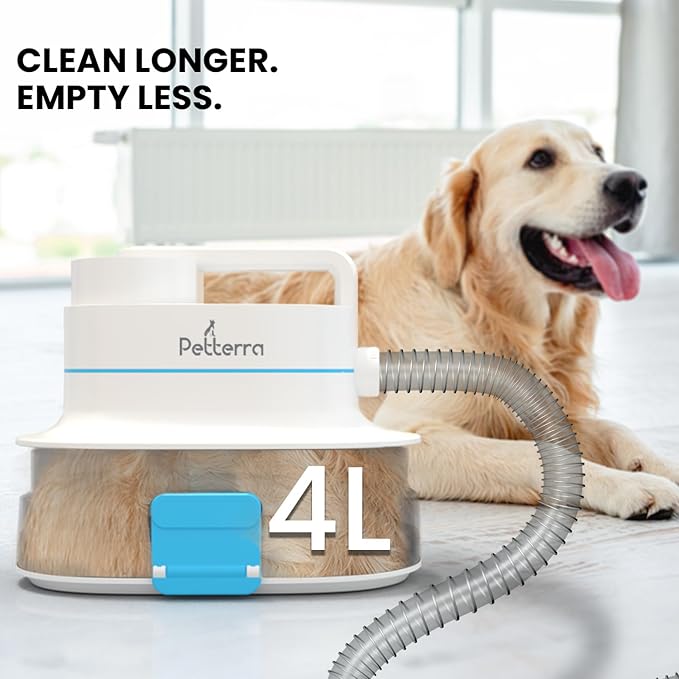 FurCare Pro 3-in-1 Grooming Kit with Vacuum Suction (99%), Dryer, and Professional Clippers. Includes Tools for Efficient Pet Grooming, 4L Dust Cup, Low Noise. Ideal for Dogs, Cats & More!