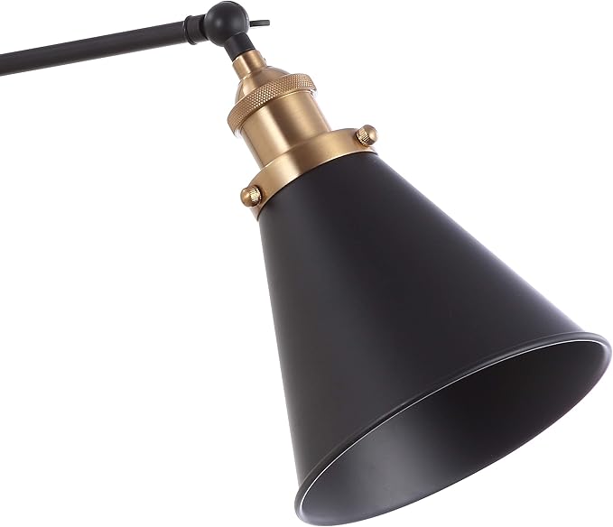 JONATHAN Y JYL7462A Rover 7" Farmhouse Industrial Adjustable Arm Metal LED Wall Sconce Rustic Bohemian 2700K LED 4W Bulb for Entryway Lobby Kitchen Bathroom Bedroom Living Room Hallway, Black
