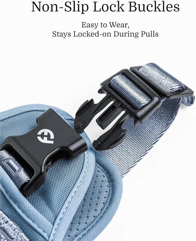 2025 New Edition, Fei & Eve Classic Dog Harness - Quick-Release Buckles | 3-Point No-Pull Control | Heavy-Duty 900D Nylon | Dual Safety Handles | Breathable Mesh | Adjustable Fit | Small,Blue