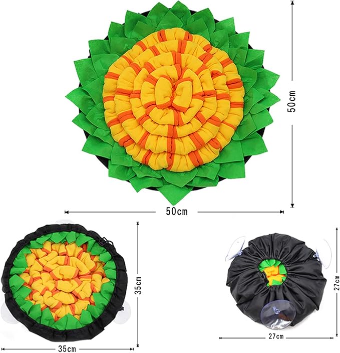Puzzle Dog Snuffle Mat, Interactive Feed Game for Boredom, Pet Snuffle Feeding Mat,Encourages Natural Foraging Skills for Pets for Smell Training and Slow Eating,Machine Washable