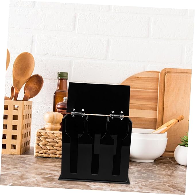 1pc Acrylic Spoon Holder Compartment Utensil Dispenser Kitchen Storage Organizer for Silverware