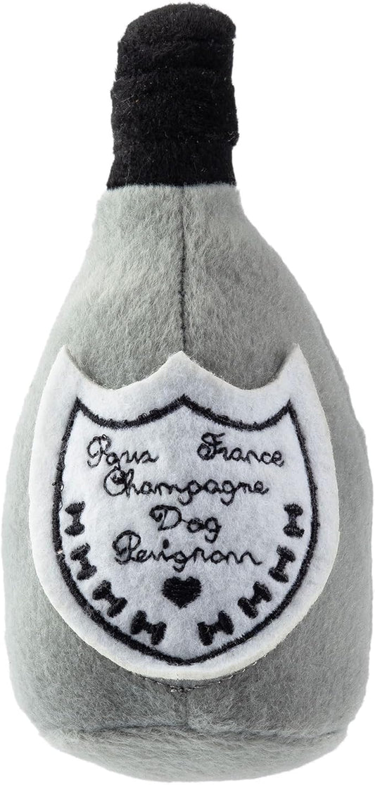 Haute Diggity Dog Champagne Dog Perignonn, Plush Designer Dog Toys with Interactive Squeaker, Stimulating Pet Enrichment, Machine-Washable & Safe Materials for All Breeds, Size Small