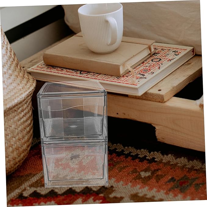 2pcs Acrylic Makeup Organizer Stackable for Desktop Storage for Cosmetic Organization and Bathroom Accessories