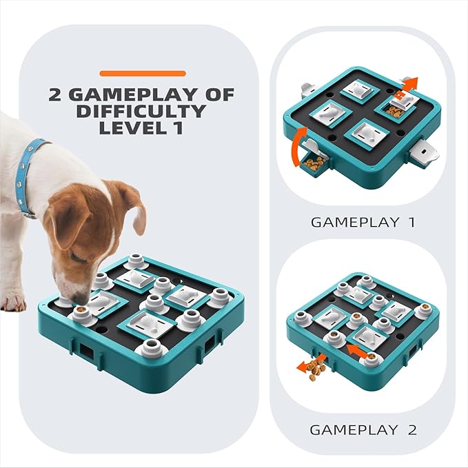 Dog Puzzle Toy, Level 3 in 1 Food Treat Feeder, Mental Stimulation (Advanced Mars Green Board)