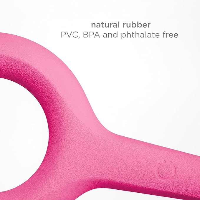 Ubbi Pet x Karim Rashid Tuggle Dog Toy, Durable Natural Rubber Tug Toy with Ergonomic Grip for Medium to Large Dogs, Dishwasher Safe Interactive Tug & Fetch Toy, Pink