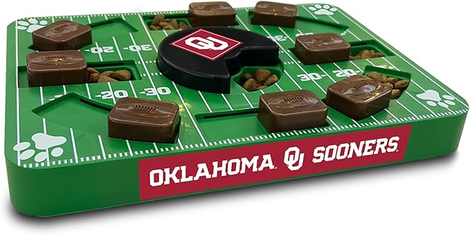 Pets First NCAA Oklahoma Sooners Puzzle Toy, Puzzle Treat Dog Toy, Interactive Dog Treat Toy, Dog Puzzle Fedding Slow Toy