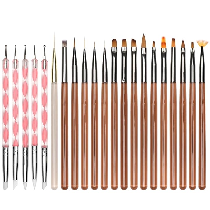 Nail Art Brushes for Gel Art Design Nail Art Pens Brushes Nail Art Tool Set IncludeNail Dotting Tools Dual-Head Pen Painting Set Liner Brush Nail Drawing Pen For Nail Design