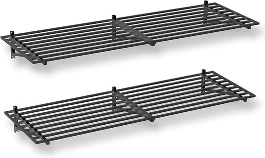 StoreYourBoard Heavy Duty Garage Shelf Wall Mount 2ft x 6ft – Wall-Mounted Shelving for Storage & Organization – Heavy Duty Garage Shelves for Tools, Bins, & Equipment – Holds 200 lbs - Black