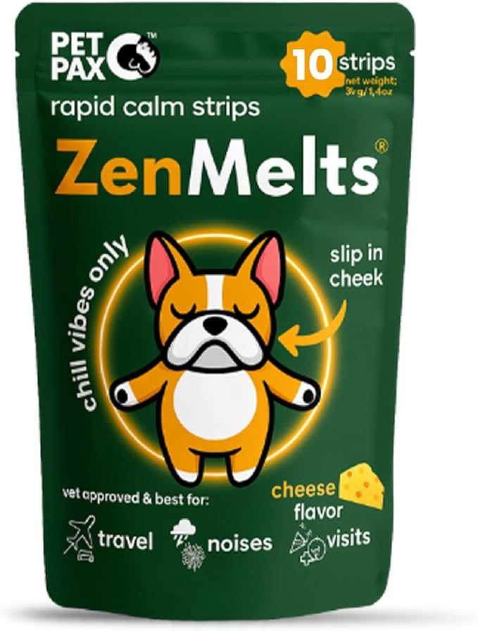 Calming Strips for Dogs–Dog Anxiety Relief & Sleep Aid with Melatonin, Chamomile & L-Theanine–Easier and Faster Than Dog Calming Chews – Supports Fireworks, Travel & Stress (10 Pack)