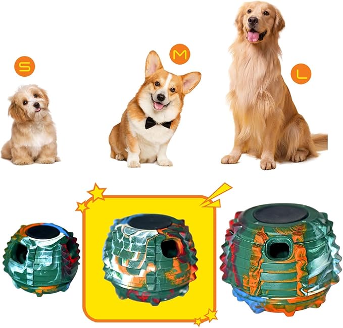 XHX Long-Lasting Interactive Dog Toy to Keep Your Pup Busy and Distracted - Safe for Dogs - Low-Mess Design - Dog Toys for Medium and Large Dogs 25-75 lbs(Medium，Camouflage Color (Green Background))