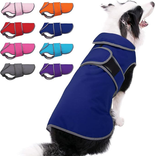 MIGOHI Warm Dog Coat Winter Dog Jacket,Waterproof Cold Weather Coats for Dogs,Fleece Jacket for Small Medium Large Dogs,Reflective Thick Fleece Vest with Leash Hole