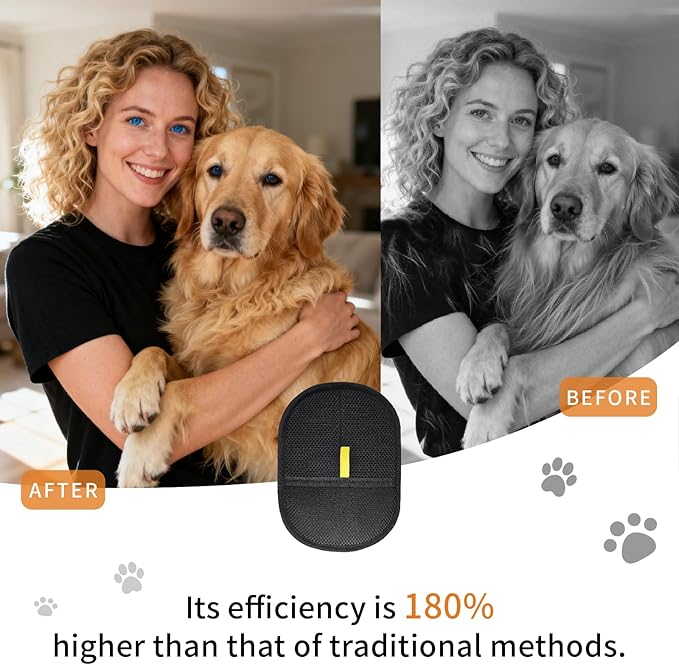 Pet Hair Remover,Electrostatic Pet Hair Removal Gloves，Cat &Dog Grooming Gloves, Washable & Reusable Removal for Clothe, Curtain, Couch, Bedsheet, Furniture, Carpet, Cat Hair Removal Tool