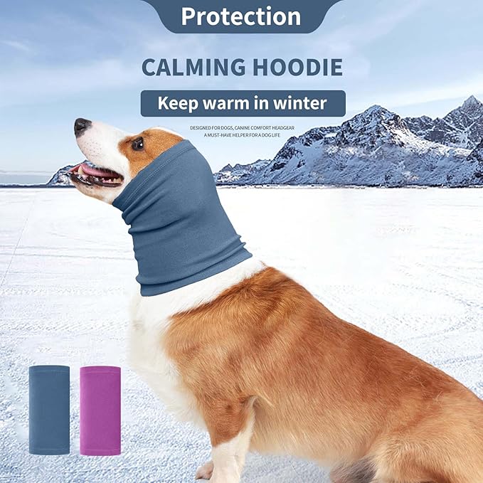 Nanaki Dog Calming Hoodie Ear Wraps for Dogs, Ear Protection Dog Fireworks Ear Head Muffs Dog Warp Anxiety Relief, Dog Hematoma Ear Wrap, Dog Head Cover The Grooming and Force Drying Dog Ear Protector