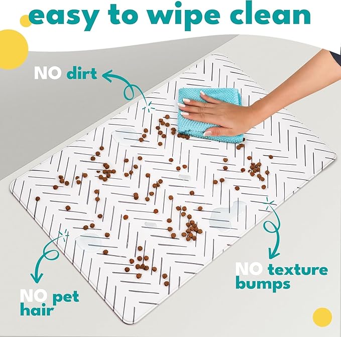 NALALAS Dog Mat for Food and Water, Cat Feeding Mat | Waterproof Dog Bowl Mat | Non-Slip Pet Food Mat for Floors | Pet Mats for Food and Water | Easy to Clean