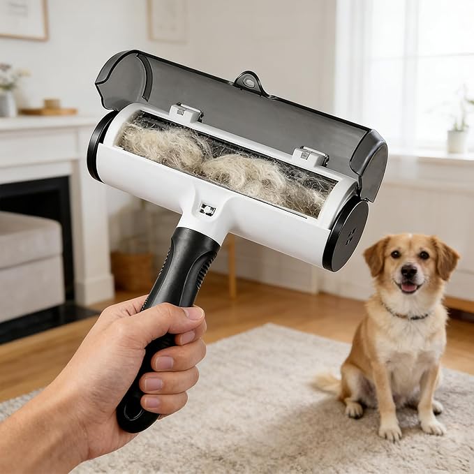 Pet Hair Remover Roller with Grooming Glove, Lint Roller, Nail Clipper, Cleaning Kit, 5-Piece Set