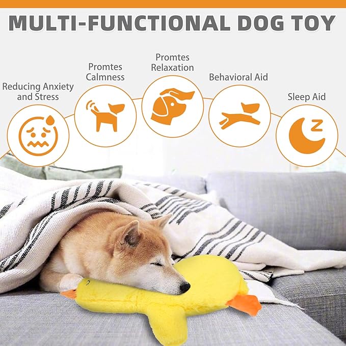 Heartbeat Calming Duck Plush Toy — Anxiety Relief, Crinkle Wings, Rechargeable
