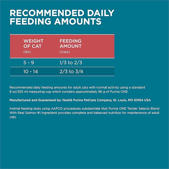 Purina ONE Natural Dry Cat Food, Tender Selects Blend With Real Salmon - 16 lb. Bag