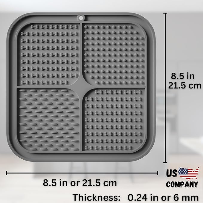 Dog Lick Mat - 2 Pack Slow Feeder for Dogs & Cats to Keep Them Busy Ideal for Grooming & Bathing - Anxiety Relief & Calming