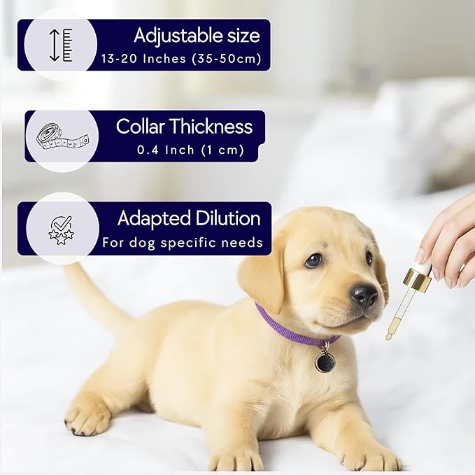 Calming Collar for Dogs - Natural Dog Anxiety Relief Collar, Dog Stress and Anxiety Relief, Reduces Puppy Stress & Unwanted Behaviors, 60-Day Effect, 13-20 Inch Adjustable & Waterproof