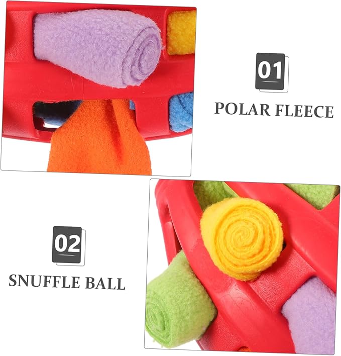 Interactive Snuffle Ball Dog for Treat Dispensing and Training Chew-Resistant Enrichment Puzzle for Mental Stimulation Red Rugby Shape Easy to Clean for Boredom Relief and Habit