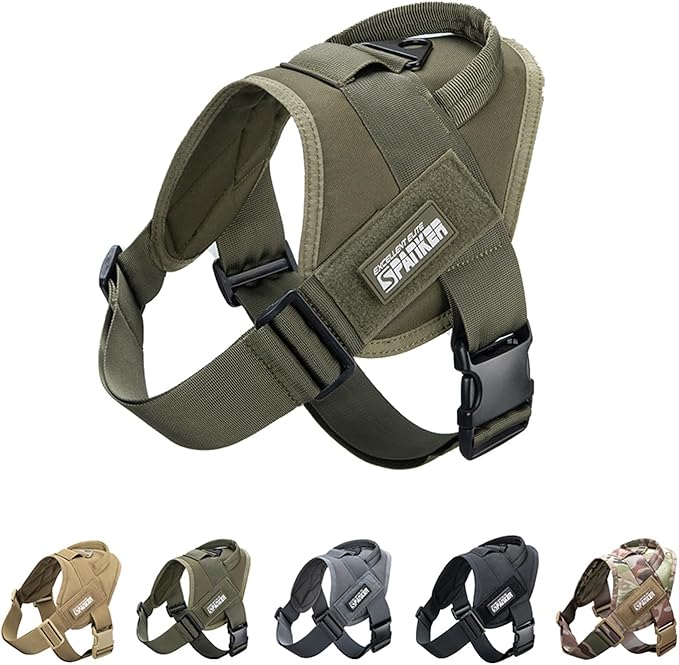 EXCELLENT ELITE SPANKER Tactical Dog Vest Training Military Patrol Service Dog Harness Easy Control Adjustable No-Pull Nylon Pet Harness with Handle for Small Medium Large Dogse(RGN-XS)