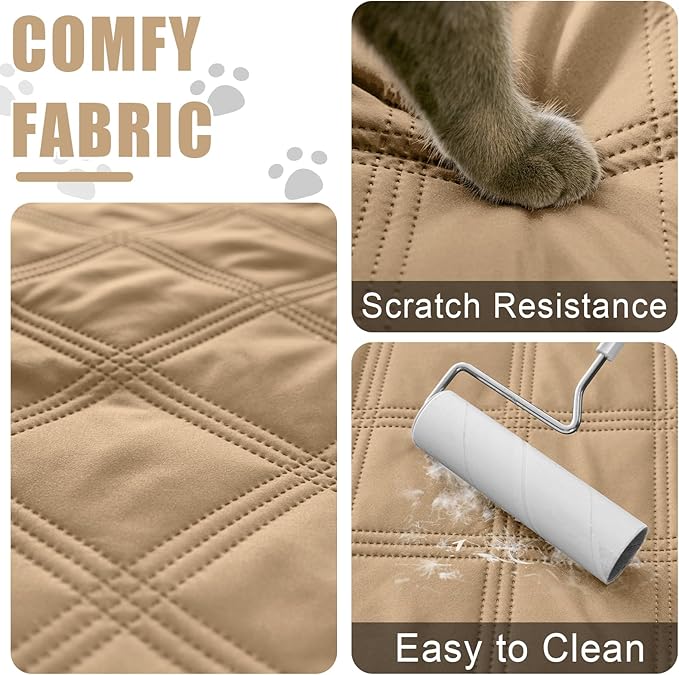 Smiry Waterproof Dog Bed Cover Blanket 40x70, Soft Reversible Pet Blanket, Washable Leakproof Cats Dogs Couch Cover for Sofa, Couch, Furniture, Lattice, Camel/Camel