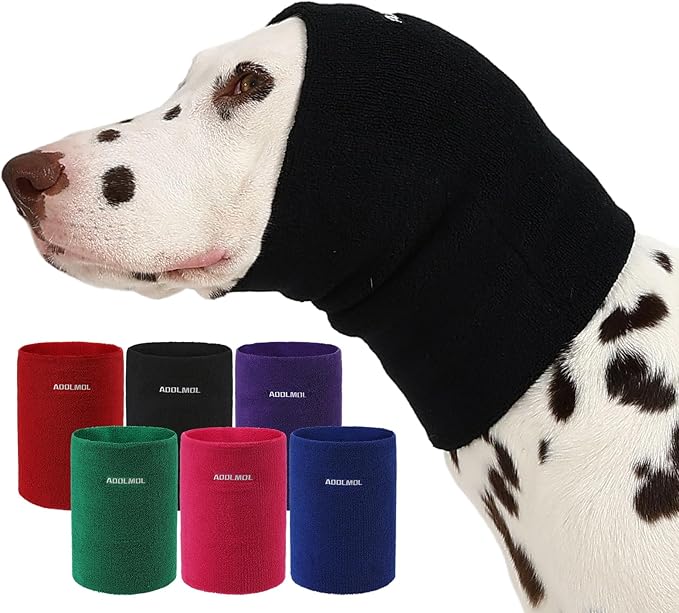 Dog & Cat Calming Hoodie – Soft Double-Layer Ear and Neck Cover for Anxiety Relief & Noise Protection, Elastic Pet Head Wrap for Grooming, Bath, Drying & Fireworks