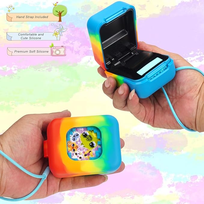 YouKnow Silicone Case for Bitzee Magicals Interactive Toy Digital Pet and Case, Protective Skin Sleeve for Bitzee Virtual Electronic Pets Accessories (Case Only) (Colorful)