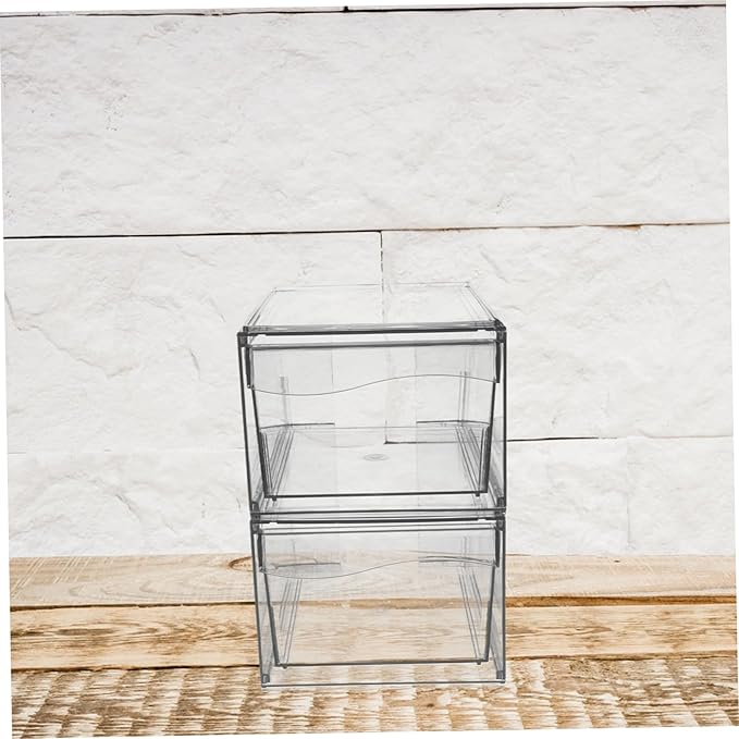 IMIKEYA 2pcs Detachable Acrylic with Drawer Multi-function Makeup Organizer for Bathroom and Vanity Storage Stackable and Easy to Clean Storage