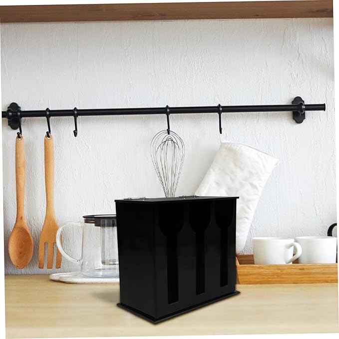 KICHOUSE Acrylic Utensil Dispenser and Cutlery Organizer Kitchen Spoon Storage Rack Space-Saving Tableware Holder for Household Use