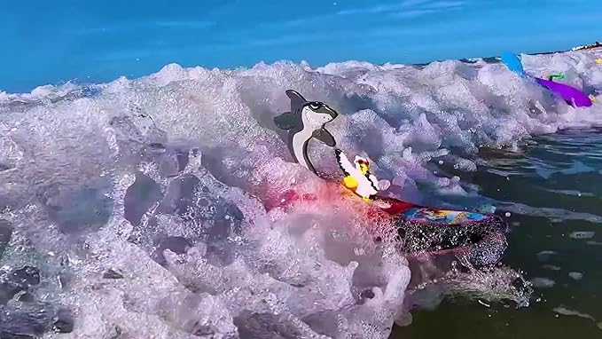 Surfer Dudes Legends & Surfer Pets Wave Powered Mini-Surfer, Pet and Surfboard Beach Toy - Tofino Rex and Coral