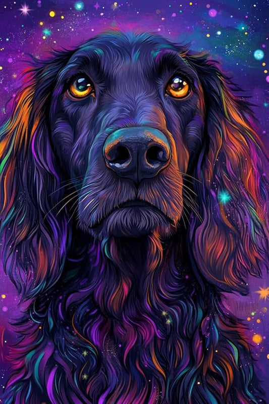 Calm Dog Diamond Art Kits for Adults, Animal DIY 5d Diamond Painting Kits for Beginners, Can Be Used As A Gift for Home and Wall Decoration 8 * 12Inch