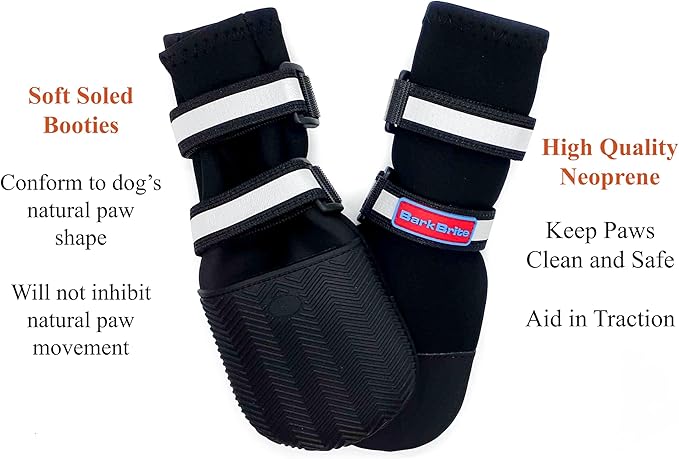 All Weather Neoprene Paw Protector Dog Boots with Reflective Straps in 5 Sizes! (XXL (4.5x4.5 in.))