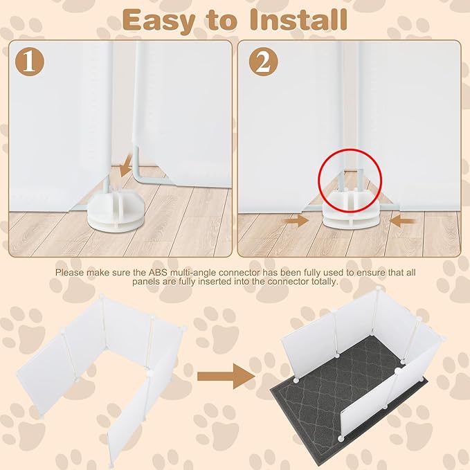 FHTONGE Cat Litter Box Enclosure with Splash Guard, Litter Mat, Extra Large Pee Shields, Privacy Screen