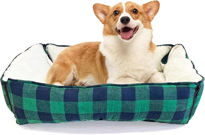 LIFFY Small Dog Bed Cat Bed - Washable Plush Calming Donut for Puppies and Cats, Soft Pet Bed with Non-Slip Bottom, Round Dog Bed Burrow, Machine Washable & Durable for Indoor Use