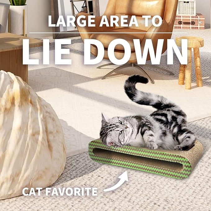 PAWISE Reversible Cat Scratcher Bed – Durable Cardboard Cat Scratch Pad & Lounge Couch, Scratching Board Sofa for Indoor Cats & Kittens, Multi-Purpose Cat Scratcher & Resting Spot