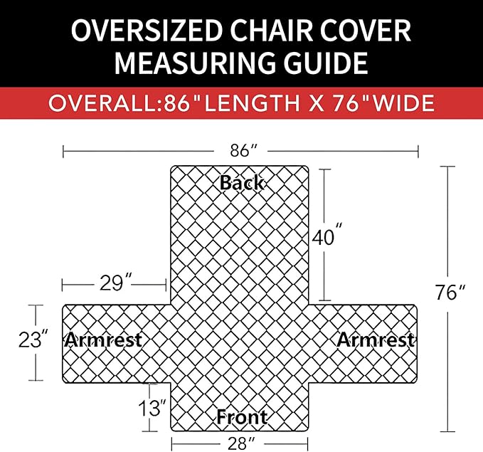 Easy-Going Oversized Chair Sofa Slipcover Reversible Sofa Cover Water Resistant Couch Cover Furniture Protector Cover with Elastic Straps for Pets Dog (Oversized Chair, Black/Beige)
