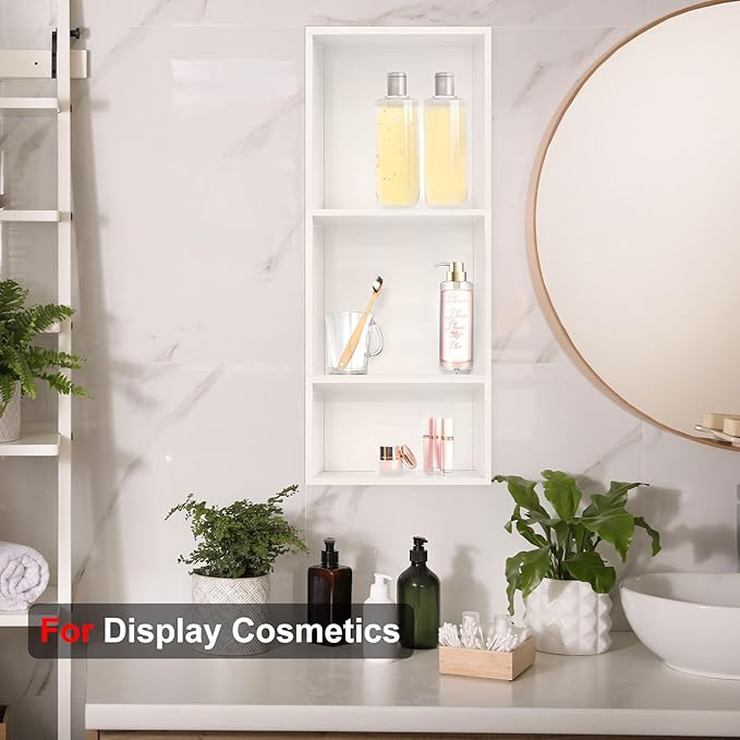 Shower Niche, Stainless Steel Elegant Bathroom Niche, No Tile Needed Recessed Shower Shelf Organizer for Storage