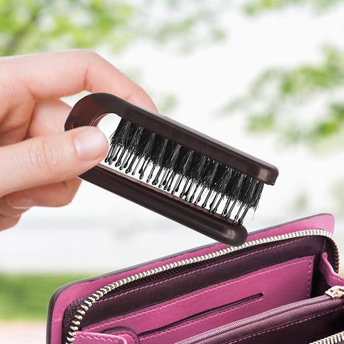 2 Pack Foldable Hair Brush Travel Hairbrush, Boar Bristle Hair Brush Portable Collapsible Pocket Comb for Women and Men, Suitable for Travel, Purse, Anti-Static Design (Amber & Light Pink)
