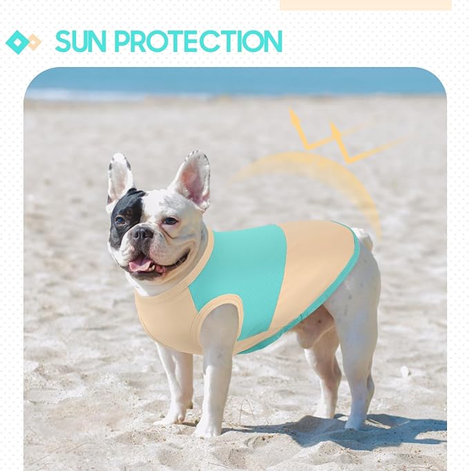 BRKURLEG Summer Dog Cooling Vest Quick Dry Breathable Dogs Cooling Shirts UPF 50+ Sun Protection Dog Shirt Lightweight Pet Shirts for Outdoor Adventures, Walking, Beach, GreenYellow, XXXL