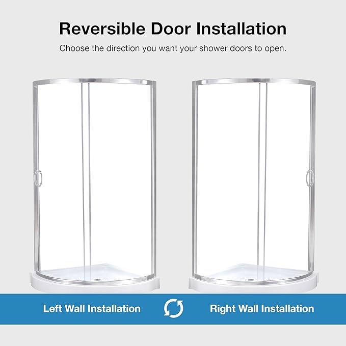 OVE Decors Breeze 34 in. Corner Shower Clear Sliding Door with Base in Chrome Finish