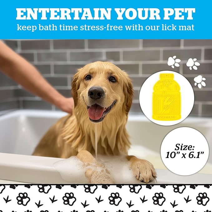 BigMouth Lickerade Silicone Lick Mat for Dogs and Cats, Slow Feeder Enrichment Pad, Dishwasher Safe Anxiety Relief Toy