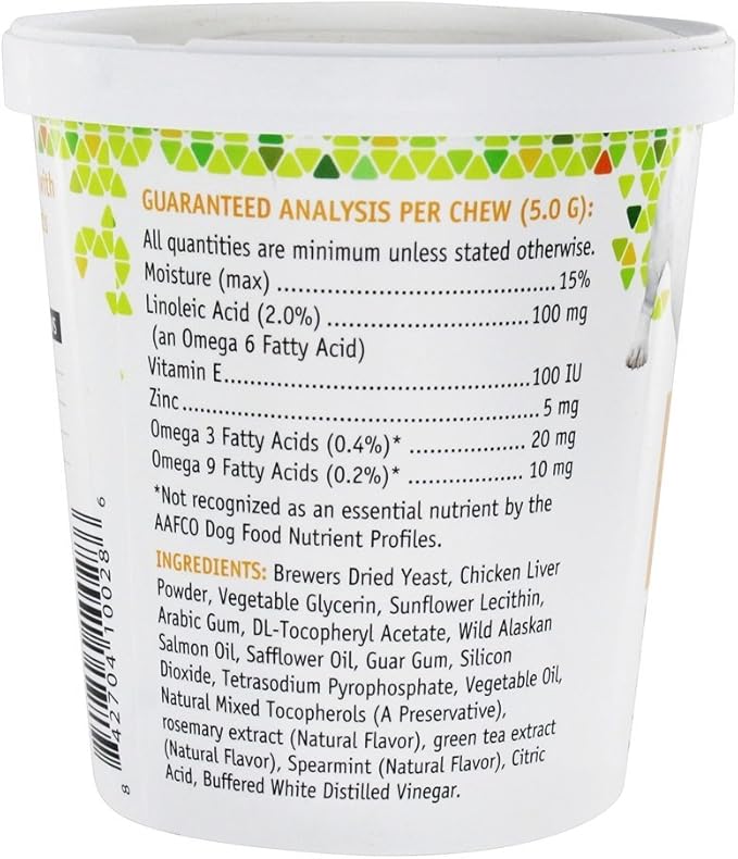 Vet Worthy Salmon Oil Skin and Coat Soft Chews for Dogs - Dog Supplement to Support Healthy Skin and Beautiful Coat - Fish Oil Supplement with Omega 3 Fatty Acids - Salmon Flavor - 30 Soft Chews