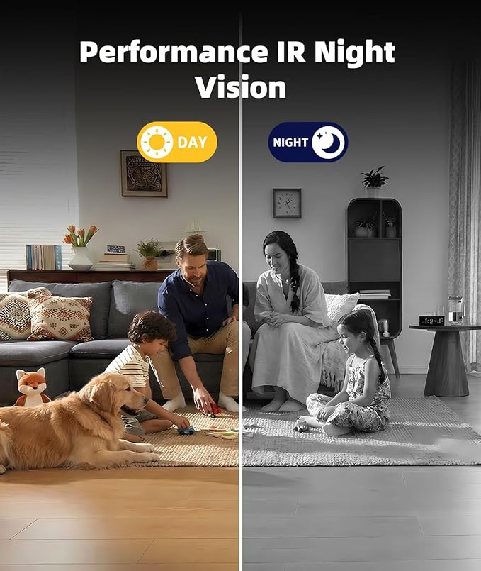 Mini Camera - 4K HD Wireless WiFi Indoor Nanny Camera with AI Human Detection, Night Vision, Magnetic Design, Cloud Storage & TF Card Storage, Supports APP Control for Home, Office, Baby, and Pet